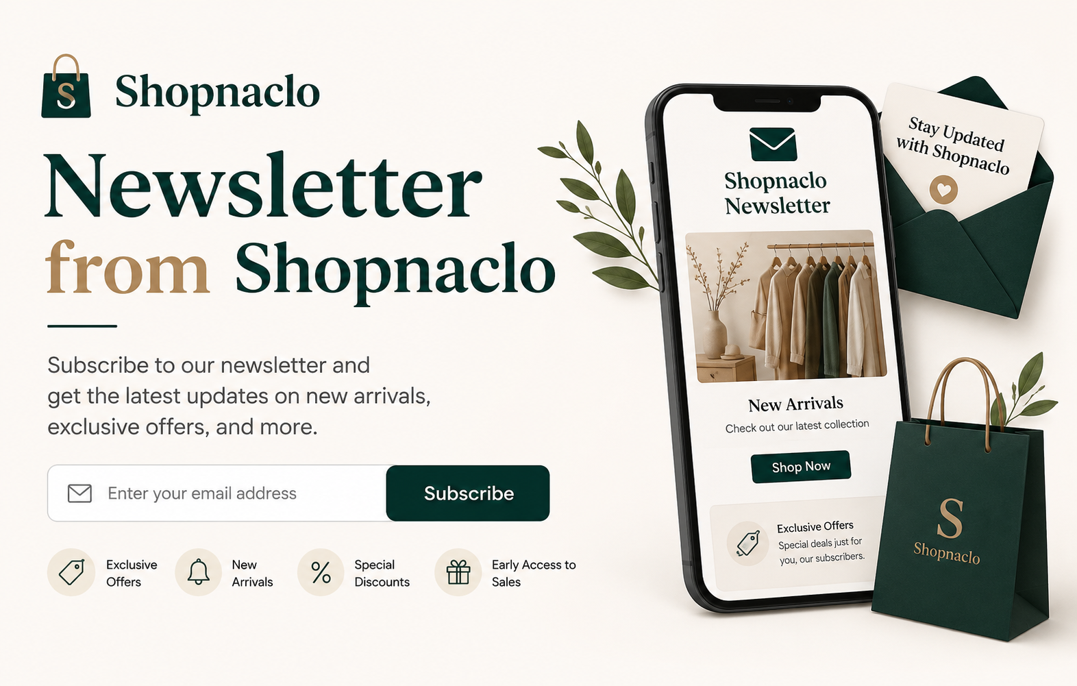 Newsletter from Shopnaclo
