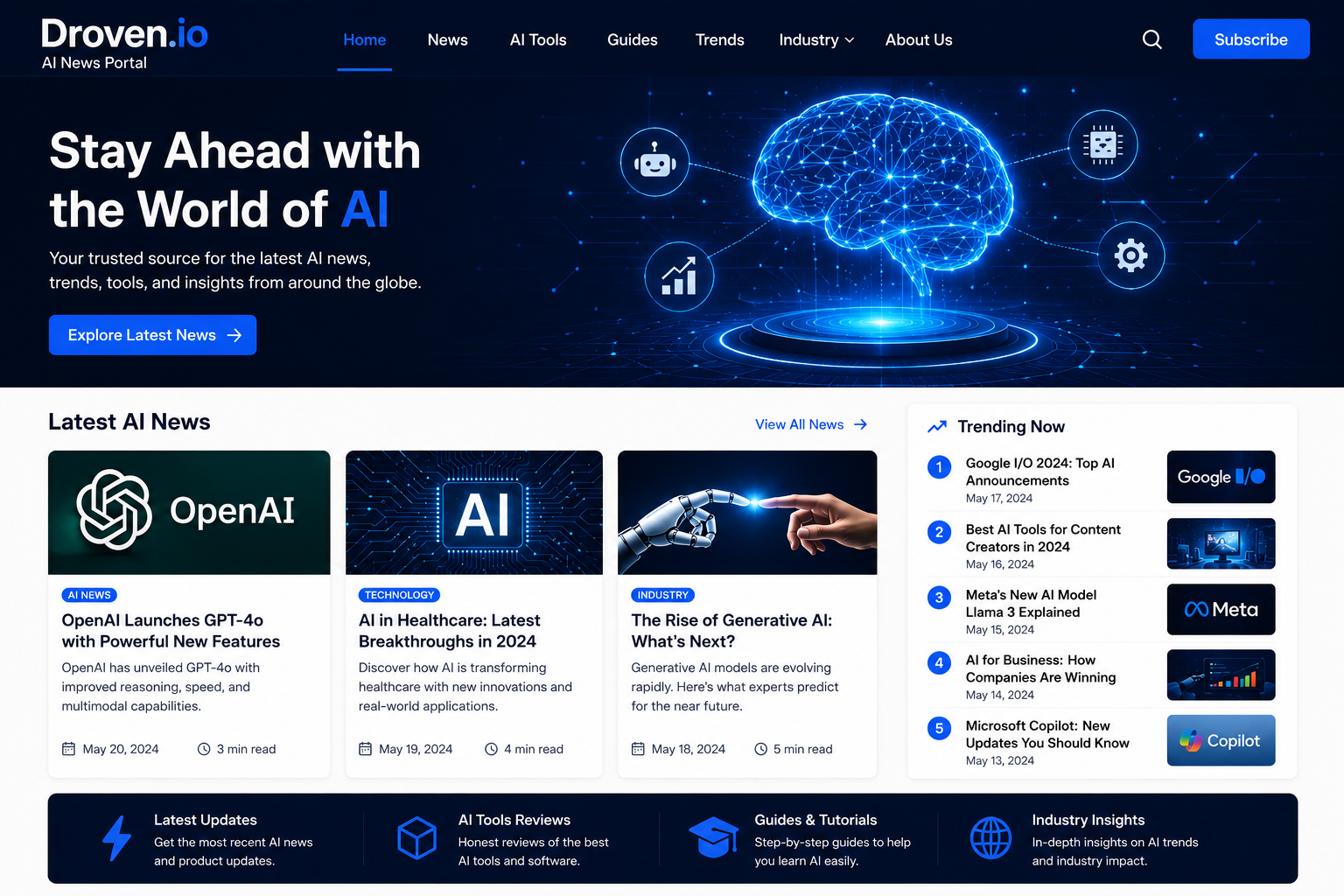 Droven.io AI News Portal – Latest AI News, Trends & Tools
